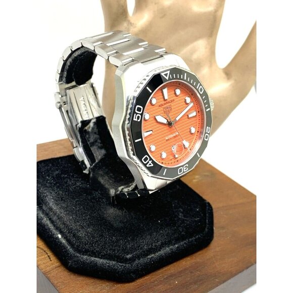 Tag Heuer Men's Watch WBP201F Aquaracer Swiss Automatic Orange Dial Steel 43mm - Picture 14 of 14